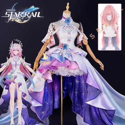 Honkai Star Rail Cyrene Cosplay Costume Wig Dress Metal Accessories Headwear New Skin Outfit Elysia Amphoreus Halloween Women
