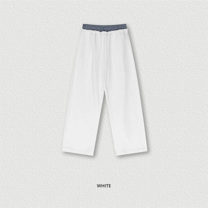 ZODF New 2025 Spring Men 280gsm Straight Pants Unisex Casual High Street Double Waist Sport Trousers Brand Streetwear HY1004