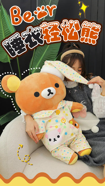 35/45/75cm Big Size Rilakkuma Kawaii Anime Plush Stuffed Doll Room Decorated Plushies Pajamas Bear Pillow Ornaments Holiday Gift