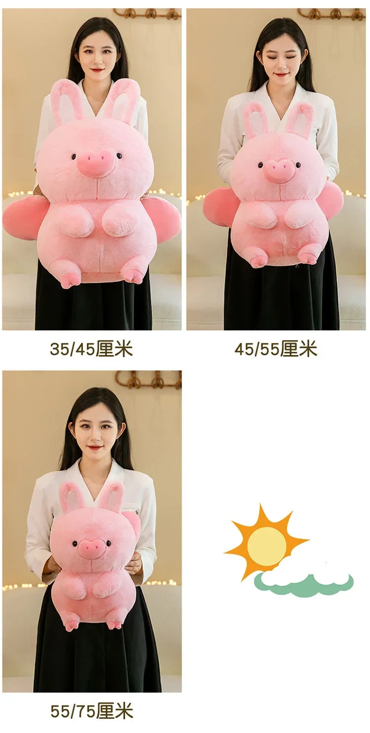 New 55cm Soft Kawaii Love Pink Pig Plush Pillow Stuffed Super Cute Round Pig High Quality Doll Gift for Childre Birthday Gift