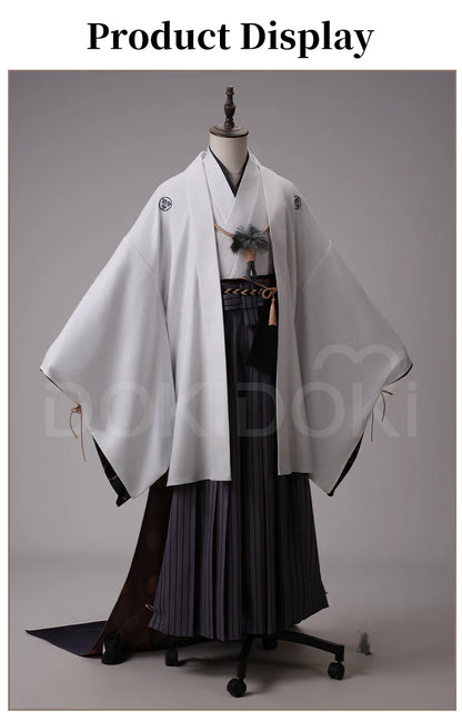 Kotoyuki Tsuneki Cosplay Costume Game【S-2XL】DokiDoki-R Men White Black Kimono Fox Mask Cosplay Suits Plus Size
