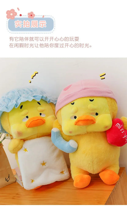 Cute Miss You Doesn't Want To Get Up Series Plush Toys Children's Soothing Dolls Indoor Ornaments Yellow Ducks Children's Gifts