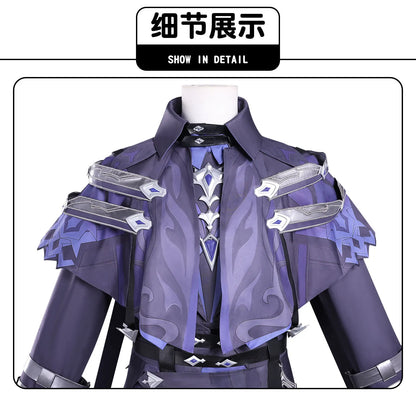 Genshin Impact Kyryll Chudomirovich Flins Cosplay Costume Wig Uniform Halloween Party for Women Men Carnival Role Play Outfit