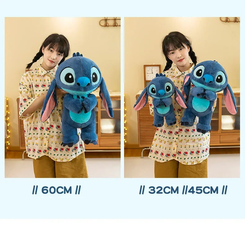 80cm Big Size Disney LILO & Stitch Anime Plush Stuffed Doll Room Plushies Pillow Kawaii Ornaments Children's Holiday Gifts