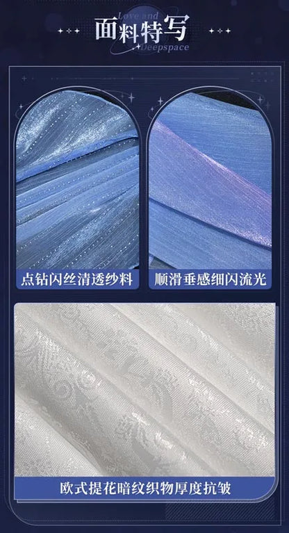 Love and Deepspace MC Cosplay Costume Deepsea Waves Dress Heroines Uniform Carnival Outfit Headwear Halloween Party Women Girls