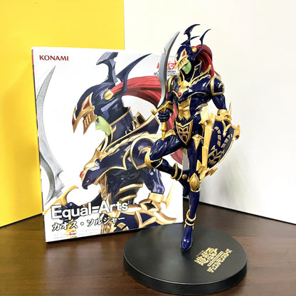 Anime Yu-Gi-Oh! Official Card Black Luster Soldier Blue Fire Led Effect Action Figure Toy DIY Lamp PVC Model Animation Figurine