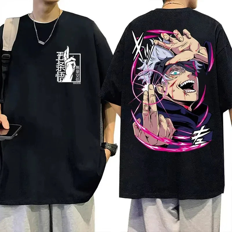 2025 Japanese Anime Jujutsu Kaisen T Shirt Men Women Gojo Satoru New Harajuku Fashion Casual Short Sleeve Tees Cotton Tops Loose