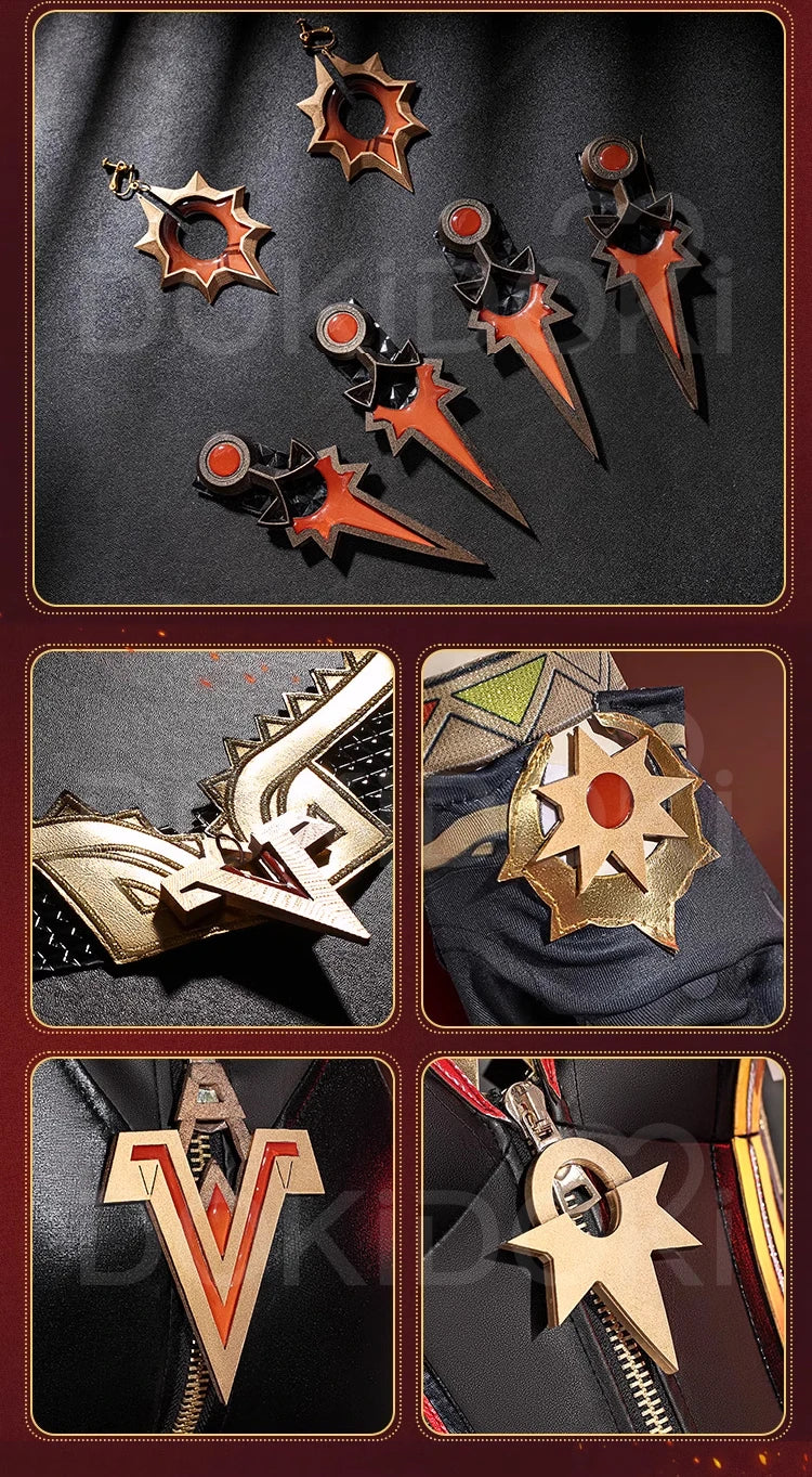 IN STOCK Mavuika Cosplay Costume Game Genshin Impact Cosplay【XS-2XL】DokiDoki-R Pyro Archon Mavuika Women Black Costume Plus Size