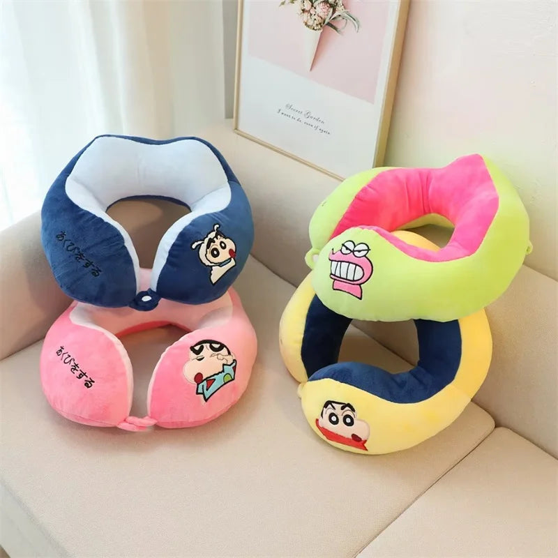 Crayon Shin Chan Plush U-shaped Pillow Kawaii Soft And Comfortable Portable Pillow Anime Cartoon Plush Neck Pillow Gifts
