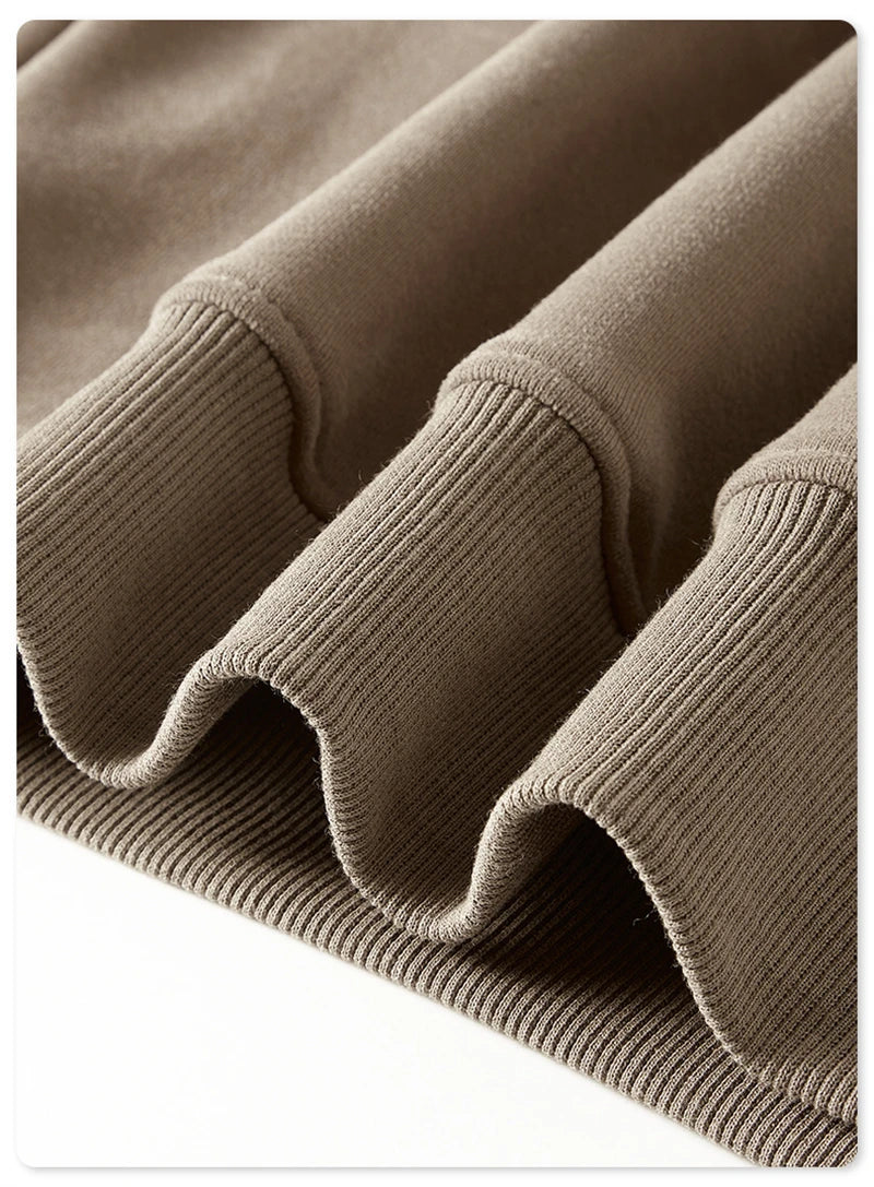 ZODF New Winter Men Zipper Fleece Hoodies Unisex Loose Heavy Weight Thick Warm Basic 420gsm Hooded Coats Hoodie HY0747