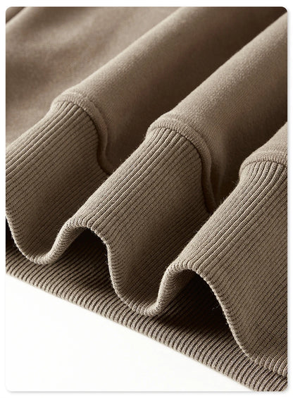 ZODF New Winter Men Zipper Fleece Hoodies Unisex Loose Heavy Weight Thick Warm Basic 420gsm Hooded Coats Hoodie HY0747