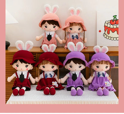 Plush Toy for Kids Birthday Xmas Gift Cute Couple Starry Sky Bunny Dolls Stuffed Animal Valentine Home Decor Bedroom Decoration