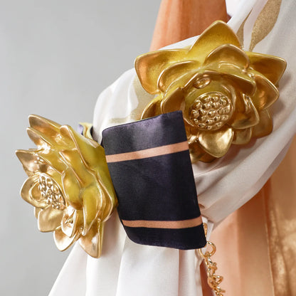 Honkai Star Rail Aglaea Cosplay Costume Wig Dress Headwear Ring Amphoreus The Goldweaver Metal Props Halloween Party Women Girls