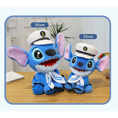 25/30CM Disney Lilo and Stitch Plush Toy Anime Stuffed Kawaii Ornament Navy Soft Stich Doll Plushie Kids Birthday Xmas Gifts