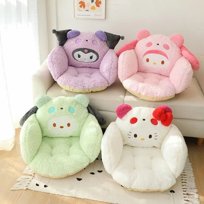Comfortable Kuromi My Melody Seat Cushion Warm Buttocks Soft Stuffed Anime Cinnamoroll Back Sitting Cushion Chair Non-slip