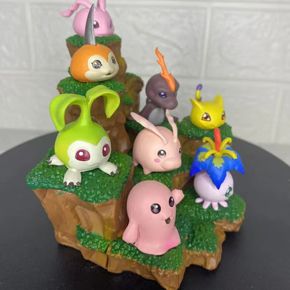 Cute Anime Digimon Adventure Figure Pyocomon Gabumon Koromon Mochimon Tokomon Plotmon Action Figures Pvc Model Toy Gift