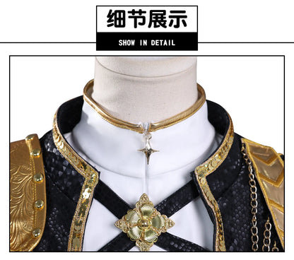 KPop Demon Hunters Rumi Cosplay Costume Black Gold Stage Costume Uniform Huntrix Golden Outfit Halloween Party for Women Girls