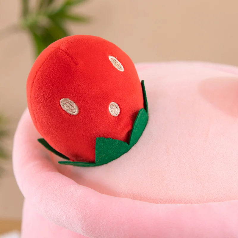 Bubble Tea Boba Plushie Kawaii Room Decor Plush Toy Stuffed Ice Cream Food Milk Tea Soft Hug Cushion Birthday Gift for Kids