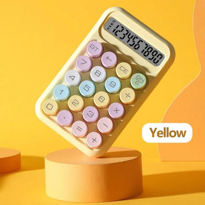 Keyboard Calculator Office 10-digit Mechanical Buttons Calculator Cute Candy Color School Supplies Students/Finance Stationery