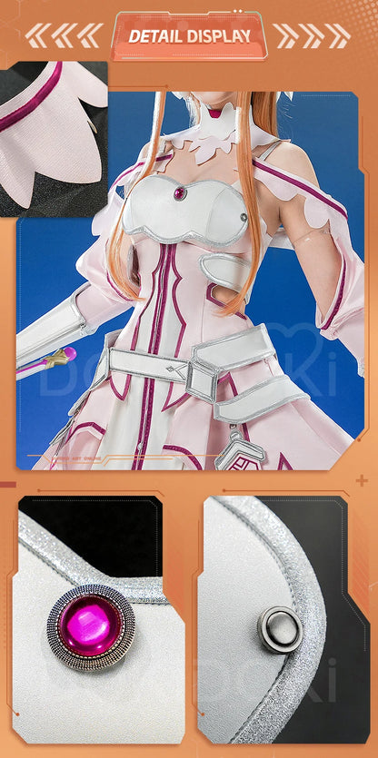 IN STOCK Yuuki Asuna Cosplay Costume Anime Sword Art Online Cosplay DokiDoki-SR Female Costume The Goddess of Creation Asuna Wig