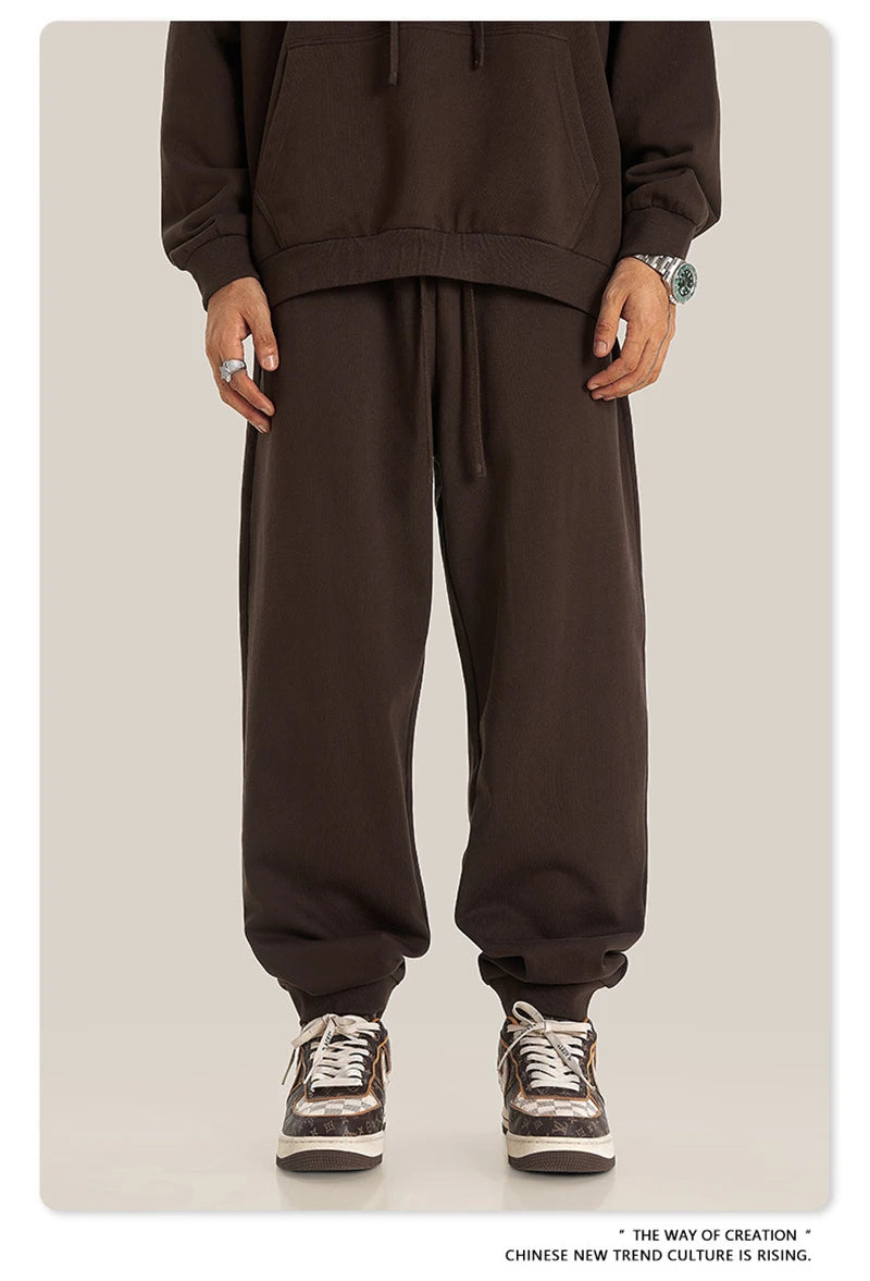 ZODF 2024 Autumn Winter Unisex Solid Sweatpants Heavyweight 440gsm Casual Loose Fit Sport Joggers HY0890