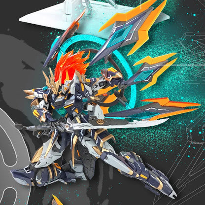 1/100 Scale SNAA Assembly Model Kit Wu Huang YR-03 Mecha with Water Slide Decals Display Base & Full Frame Backpack