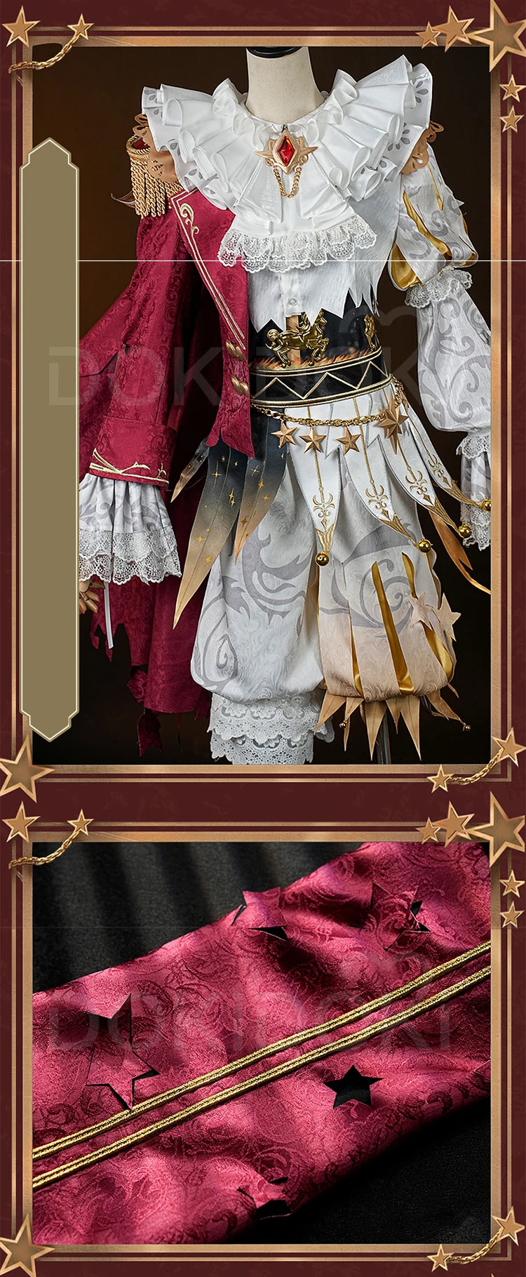 Mike Morton Cosplay Costume Game Identity V【S-3XL】DokiDoki-R Hullabaloo Mike Morton Brightest Star Clown Costume Plus Size
