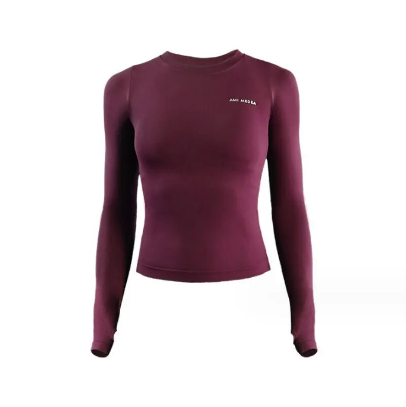Long Sleeve Yoga Shirt for Women – Sport Top Fitness Wear Gym Running Femme Jersey