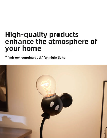 Mickey Figurine Night Light Cartoon Mickey Mouse 3d Doll Reading Lamp Cute Desktop Decor Statue Creative Desk Lamp for Kids Gift