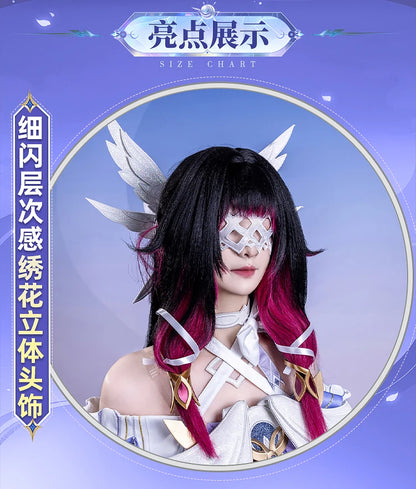 Genshin Impact Columbina Cosplay Costume Wig The Damselette Dress Uniform Eye Mask Eleven Fatui Harbingers Halloween Women Girls