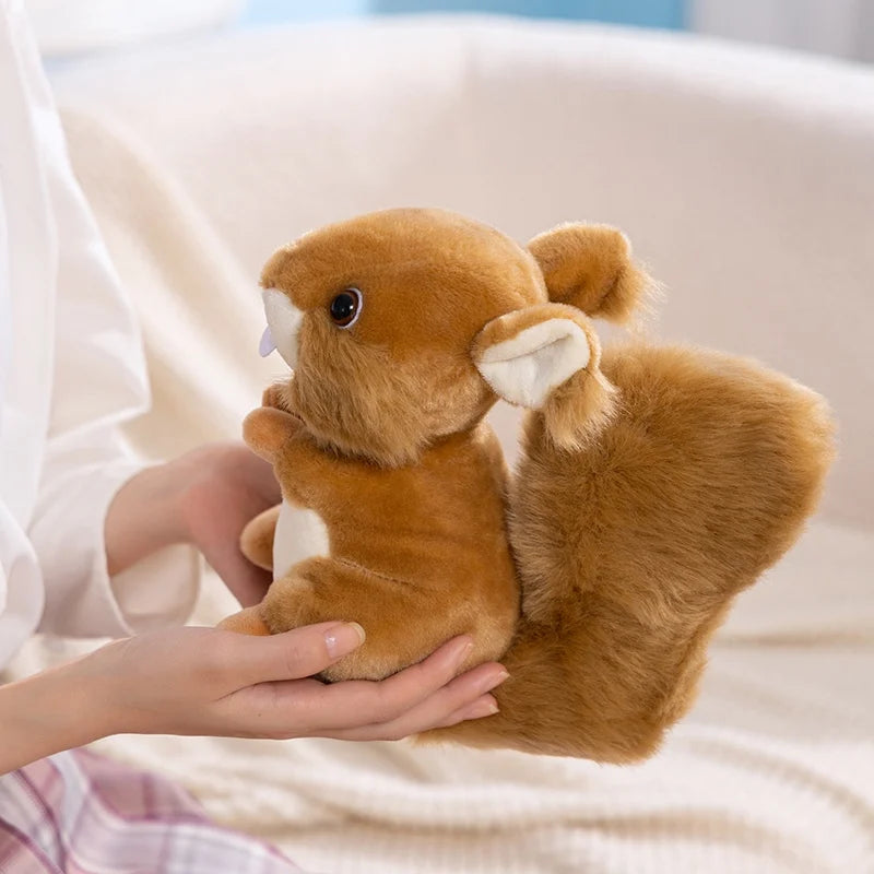 Lifelike Bushy-tailed Squirrel Plush Toy Cute Resourceful Animal Squirrel Stuffed Doll Kawaii Soft Gift For Girl Boy