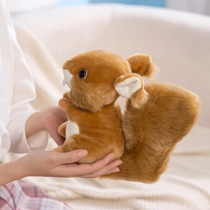 Lifelike Bushy-tailed Squirrel Plush Toy Cute Resourceful Animal Squirrel Stuffed Doll Kawaii Soft Gift For Girl Boy