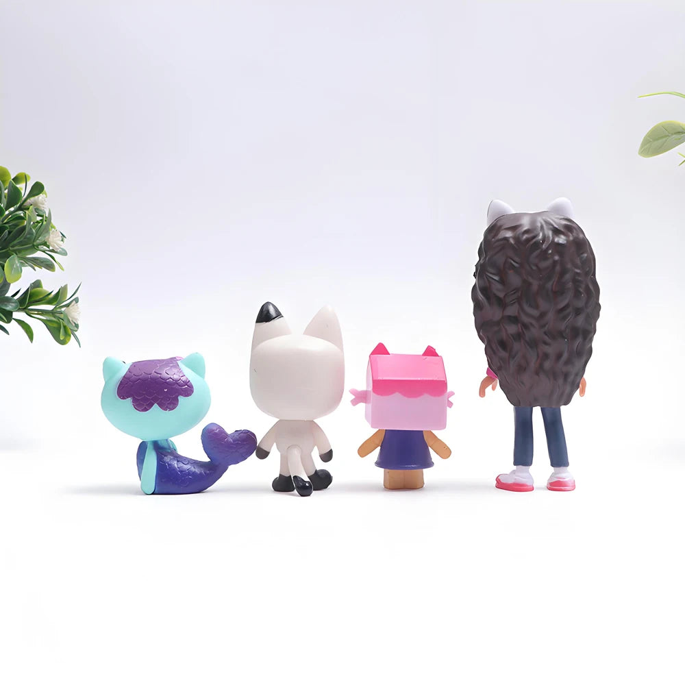 Hot 13pcs Gabby Dollhouse Anime Figure Toy Smiling Car Cat Hug Gaby Girl Dolls Mercat Cartoon Action Figure Xmas Birthday Gifts