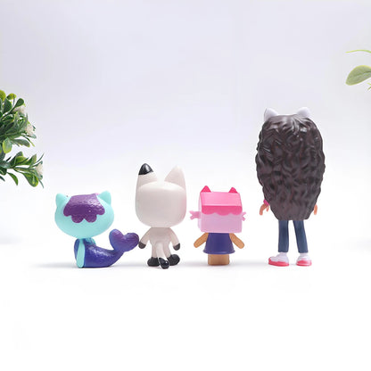 Hot 13pcs Gabby Dollhouse Anime Figure Toy Smiling Car Cat Hug Gaby Girl Dolls Mercat Cartoon Action Figure Xmas Birthday Gifts