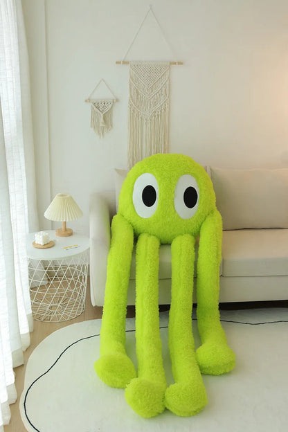 2M Giant Ferry Plush Green Alien Monster Toy Stuffed Long Legs Octopus Throw Pillow Boyfriend  Red Heart Eye Decor Cushion