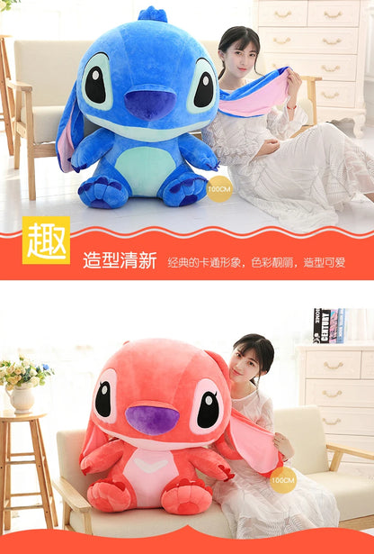 35-65cm Genuine Disney Kawaii Large Stitch Plush Toy Cute Anime Peripheral Plush Stuffed Doll Children's Birthday Christmas Gift