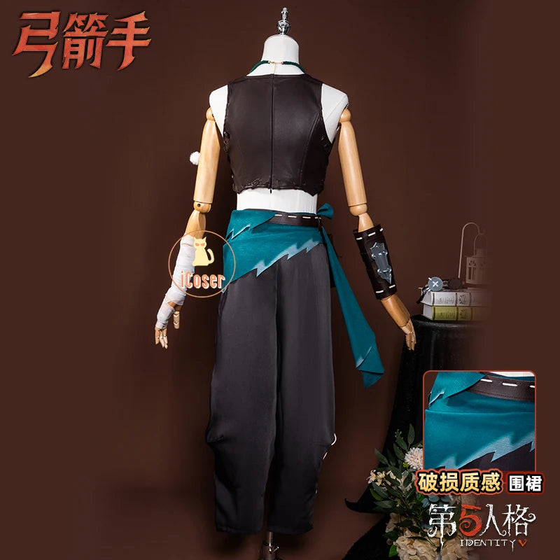 Identity V Archer Cosplay Costume Wig Brynhildr Vilulf Uniform Glasses Eye Patch Halloween Party for Women Girls Carnival Props