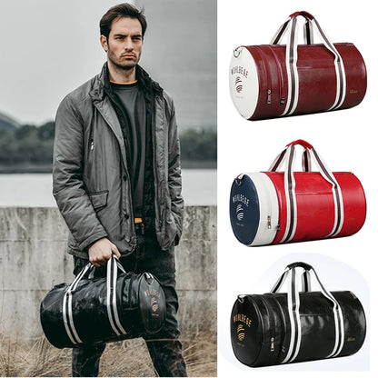 The Codex PU Leather Gym Bag Travel Tote Duffle for Men Sports Fitness Business Casual Weekend Outdoor Shoulder Handbag