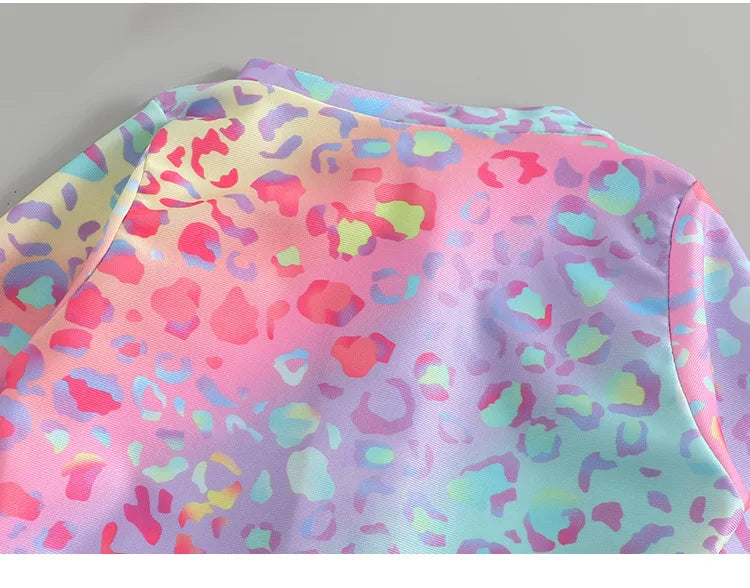 Toddler Girls Swimsuit with Sun Hat Set 1 to 2 3 4 5 6 Years Leopard Ruffle Sleeve Zip Up One-pieced Swimwear Beachwear for Baby