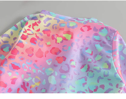 Toddler Girls Swimsuit with Sun Hat Set 1 to 2 3 4 5 6 Years Leopard Ruffle Sleeve Zip Up One-pieced Swimwear Beachwear for Baby