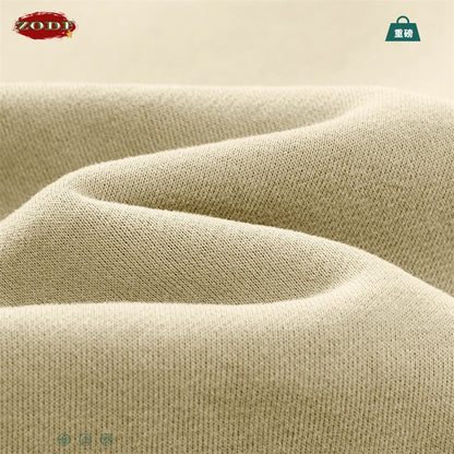 ZODF 2024 Winter Men 345gsm Fleece Sweatshirts Unisex Women Casual Loose Warm Solid O-Neck Pullovers Streetwears HY0865