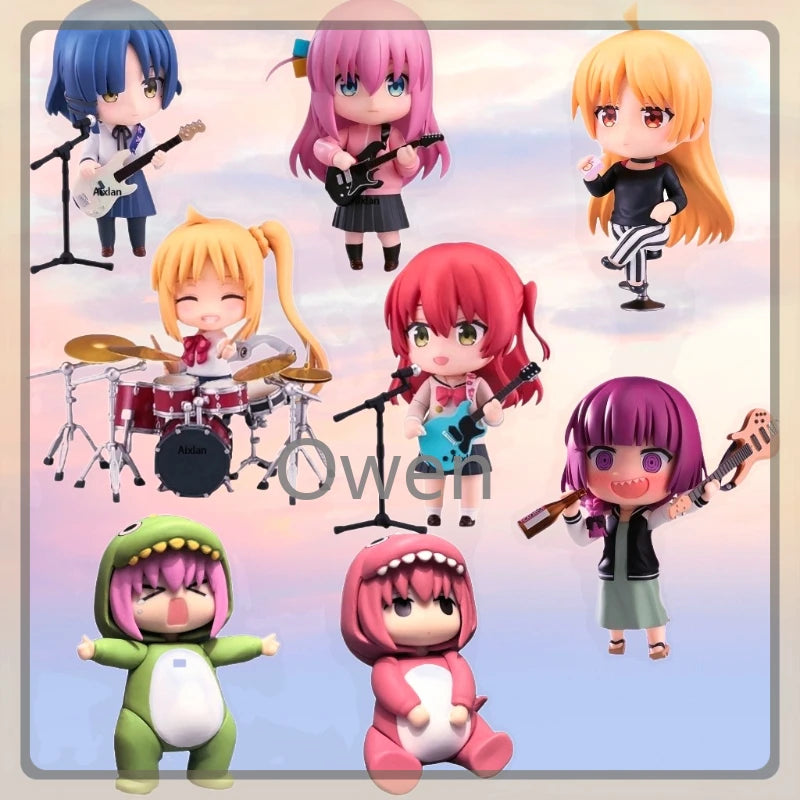 Q-version Girl Anime BOCCHI THE ROCK Gotoh Hitori Figurine Yamada Ryo Action Figures Cute Dinosaur PVC Collection Model Toy Gift