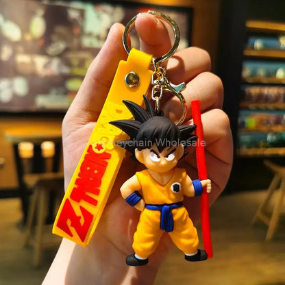 Anime Dragon Ball Keychain Z Super Saiyan Son Goku Bulma Broly Piccolo Majin Buu Series Car Pendant Children Keyring Toys Gifts