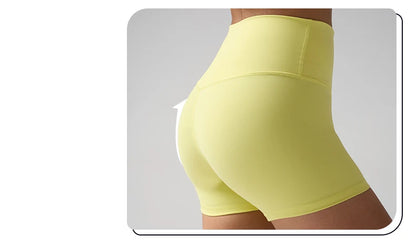 Solid Color Women’s High-Waisted Fitness Yoga Shorts – Quick Dry Breathable for Running & Cycling
