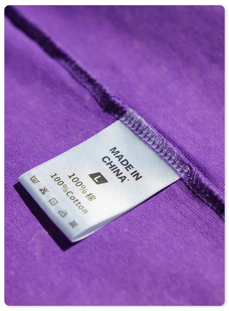 ZODF New Summer Men Washed Batik Cotton T Shirts Unisex American Retro High Street 270gsm Short Sleeve Tees Streetwear HY0489