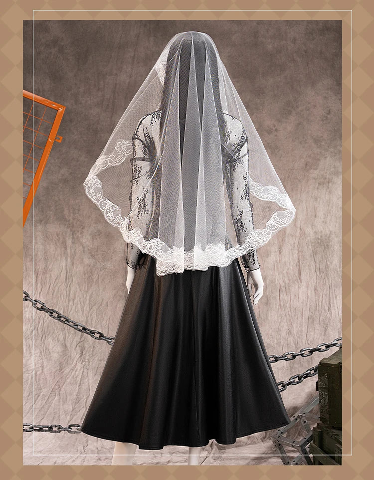 Osaragi Cosplay Custome Anime DokiDoki-R Women Black Long Dress Costume Ms.Osaragi Cosplay Headdress