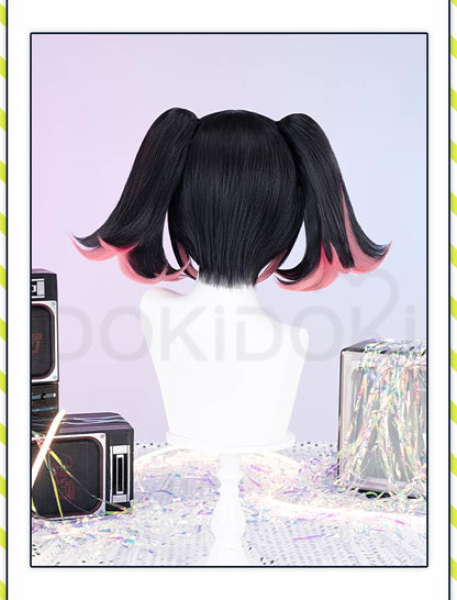 Virtual Idol Cosplay Wig Game Zenless Zone Zero Cosplay DokiDoki Women 40cm Cute Black Pink Short Wig ZZZ Cosplay Free Wig Cap