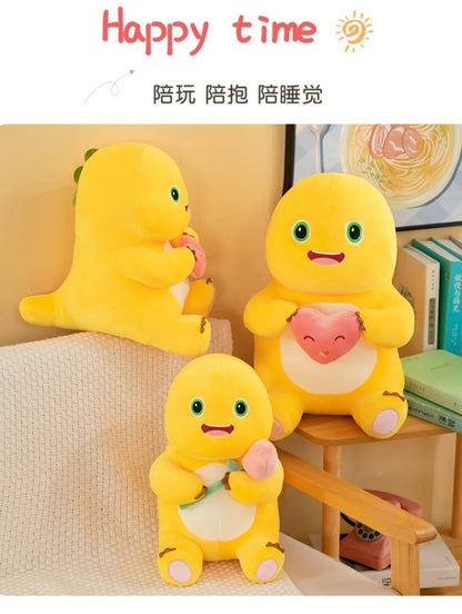 Hot Kawaii Plush Doll Love Yellow Embracing Flower Milk Dragon Dinosaur Doll Cute Plush Stuffed Pillow Soft Doll Birthday Gift