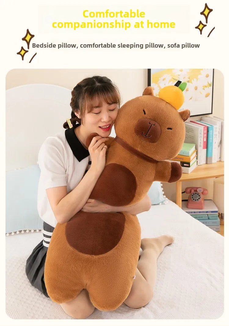 Creative Long Strip Capibala Pillow Cartoon Large Dolphin Doll Sleeping with Children Plush Toy Children Birthday Christmas Gift