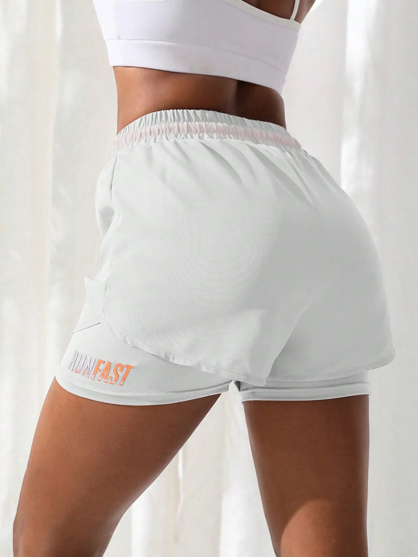 Women’s High Rise Elastic Proximity Control Yoga and Running Shorts Fake Two-Piece Pants